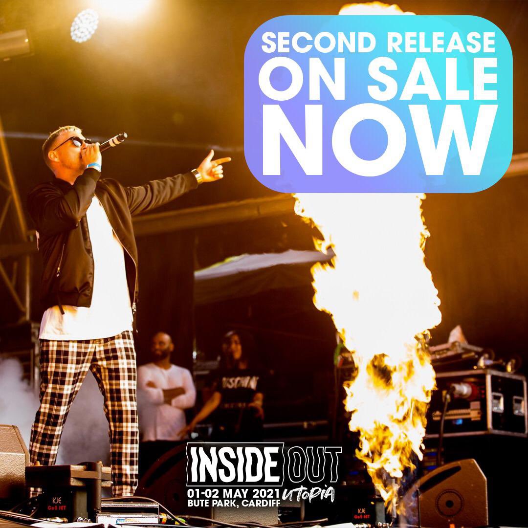 SECOND RELEASE ON SALE

Share this post &amp; tag 3 friends to win 
🔥 4 x VIP upgrades 
📸 4 x Backstage passes 
👕 4 x Inside Out Hoodies 

insideoutcardiff.co.uk

PLEASE NOTE ⚠️ If this event cannot take place due to Covid-19 tickets will be fully refundable.