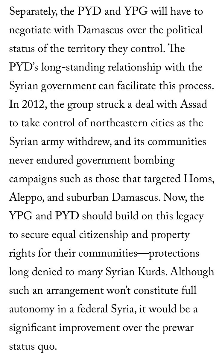8/ The article also misses a key point: it doesn’t explain why no deal could be reached so far between the PYD & the Assad regime despite numerous attempts: because the PYD refuses the return of the regime’s security services, because they know what practices come with them.