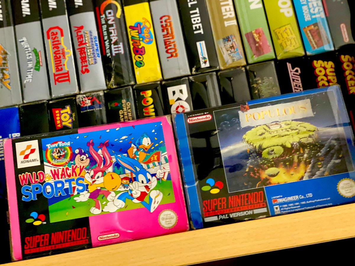 dokipanik's tweet photo. Caramelitos de colores llegan a cada, completando poco a poco la colección de #SuperNintendo
Anda que no me reí y le dinos horas al WildWacky Sports en su día.
Juegazo de #Konami y al #Popolous lo tenia unas ganas terribles!! https://t.co/OyJmQdBoEV