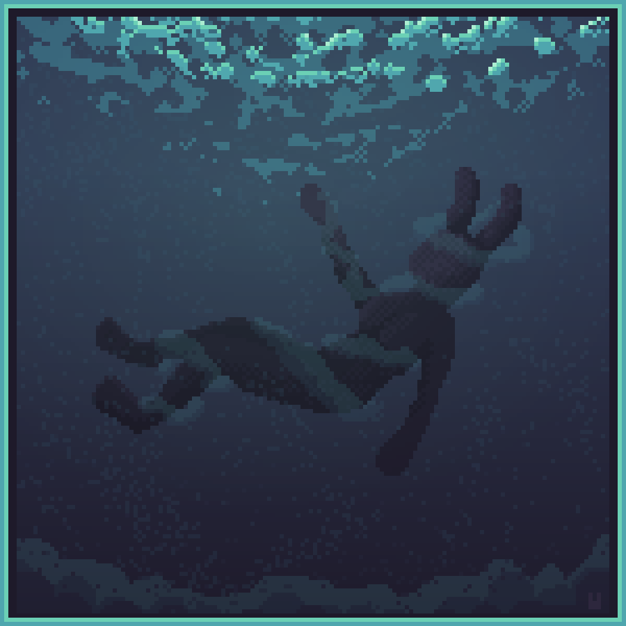 OneRabbitJelly's tweet photo. All I can hear is a roar of the waves crashing over me.

#pixelart #pixelartist #asepriteart #aseprite https://t.co/IsSGDDbHpg