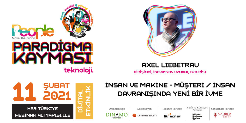 __Dinamo__'s tweet image. 11 Şubat’taki Teknoloji oturumunda, @aliebetrau, insan davranışında yeni bir ivme yaşatacak makine çağını yakalamak için tek yolun değişen müşteri davranışlarını erken tanımaktan geçeceğini paylaşacak. Detaylı bilgi peoplemakethebrand.com adresinde. #PeopleMakeTheBrand