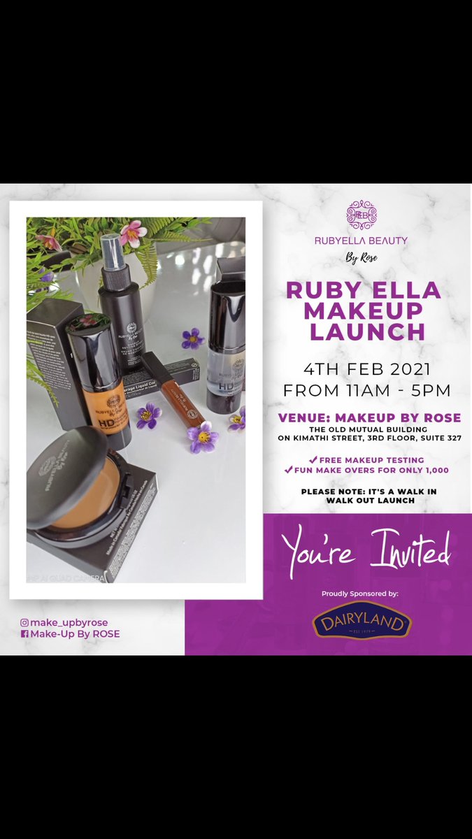 RizikiIvy's tweet photo. The dates are out ya'll you are all invited
Made in canada with love❤️
#kenyanbrand #makeupline #rubyellabeauty https://t.co/4uFNxcH0oG
