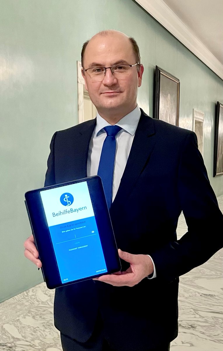 Finanzen_Bayern's tweet photo. Bayerische Beihilfe-App am Start:
„Beihilfe mit dem Smartphone beantragen! Rechnungsbelege einfach abfotografieren und unbürokratisch per App einreichen“, freut sich Finanzminister #Füracker.
Mehr unter: https://t.co/YdBvI6LHyc
#beihilfeapp #bayern #mitarbeiterservice https://t.co/uRnK2YKPKs