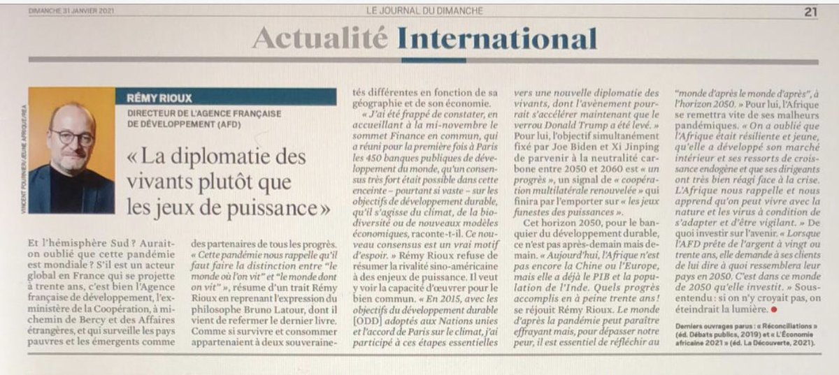 C’était hier dans le <a href="/leJDD/">Le JDD</a>. Un bien joli titre, une vision d’espoir dans la sinistrose du temps. <a href="/RiouxRemy/">Rémy Rioux</a> <a href="/BrunoLatourAIME/">BrunoLatour</a>