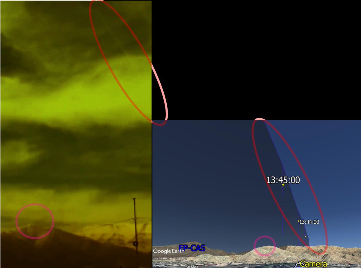 در مقایسه تصویر از سطح زمین مسیر پرواز هواپیمای کاسپین تناظر غیرقابل انکاری را با ویدیوی ضبط شده نشان می دهد.