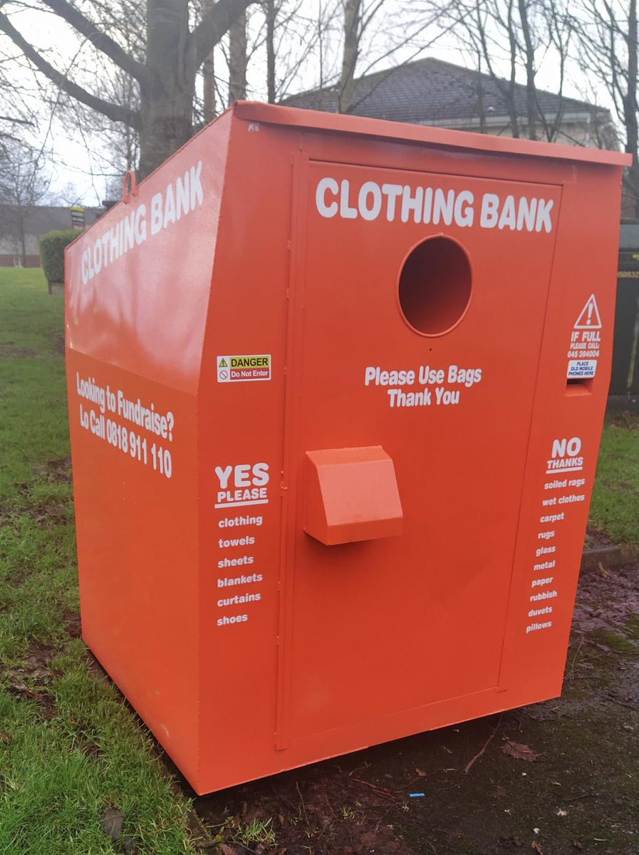 New clothing bank point at Ballycane Church.
Please consider using this with any good clean unwanted clothes and also spread the word to others as local charity NaasPoint will benefit from this. #Naas