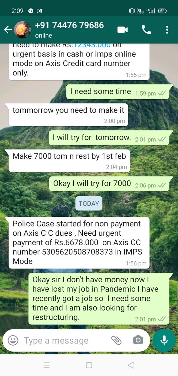 469731's tweet photo. @creditcardAxis @AxisBank @RBI 
Hello Sir/ma'am,
This is Sagar suman my mobile no is 8976305645.actually I have lost my job due to Pandemic and I have no money right now to pay my credit card bill but  I got a job now so I need some more time to pay my credit card bill. https://t.co/87b9ku4o9O