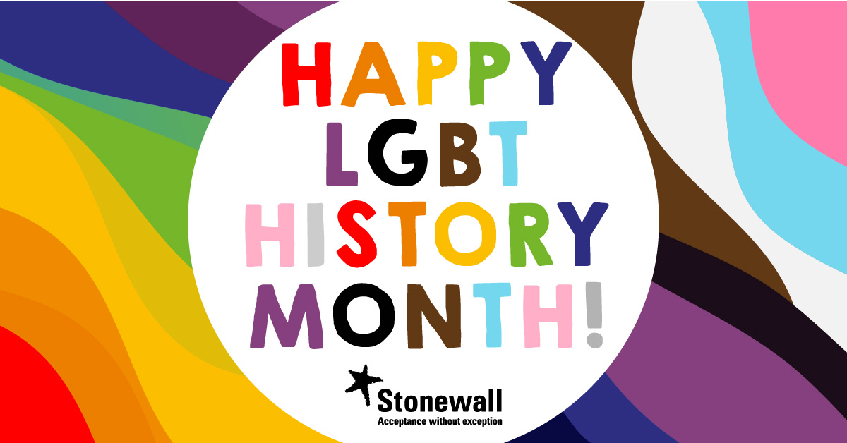 stonewalluk's tweet image. Happy #LGBTHistoryMonth! Everyone here at Stonewall is so excited to welcome this month long cultural celebration of the lives, legacies and histories of LGBT people in the UK and abroad! #LGBTHM21 @LGBTHM