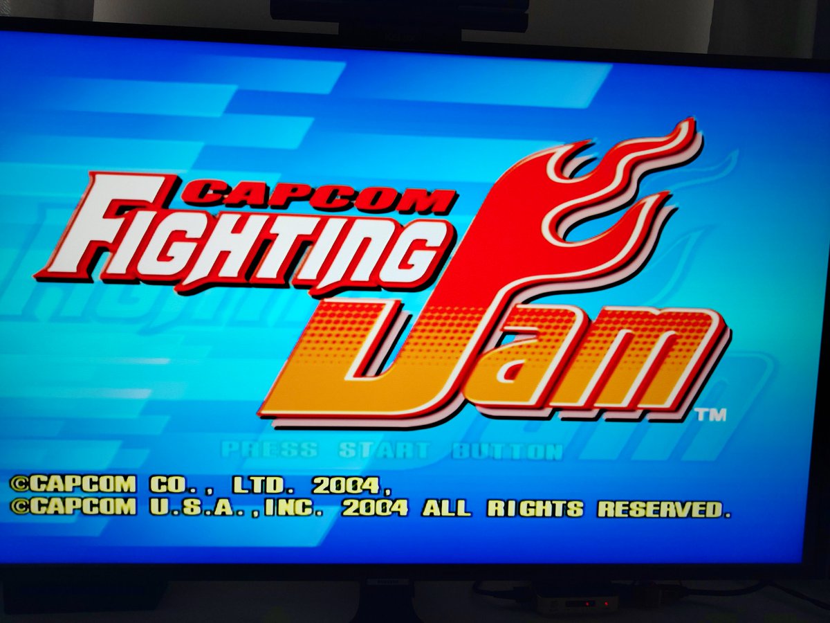 MrDJPea's tweet photo. Morning all. #FightingJam on the OG #Xbox is largely #Streetfighter characters with only a sprinkle from other franchise's. 4 charecters from @Capcoms lost #RedEarth are a nice addition though and my boy loved playing as the Dinosaur! We liked it but can we why some wouldn't. https://t.co/bHYfr8Yibg