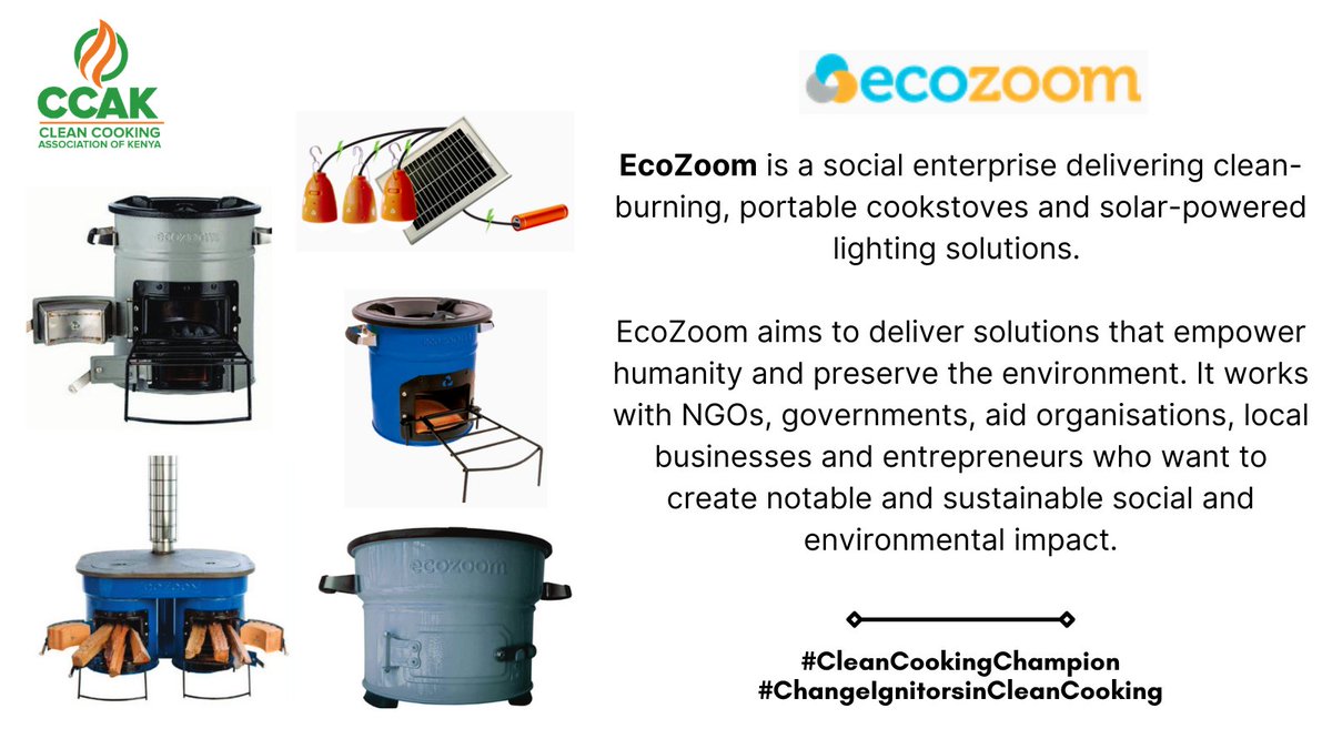Initially designed to combat the numerous challenges, hazards &amp;costs associated with domestic cooking &amp;household energy in developing countries, <a href="/ecozoomstove/">EcoZoom</a>  products have become popular components with environmentally conscious consumers across the globe.
#CleanCookingChampion