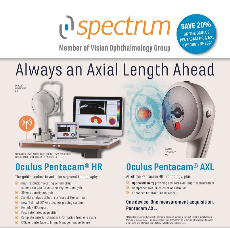 SpectrumOphtha1's tweet photo. Did you know all #PentacamHR & AXL orders placed with #NHSSC before 30 June '21 qualify for 20% discount (last few remaining)
#PentacamAXL: a great option if you're also upgrading biometry machines as it includes PentacamHR tech +optical biometry in 1 device!
DM for more info! https://t.co/s9BbiSwKMJ