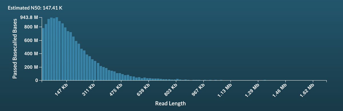 Matt Loose (@mattloose) on Twitter photo I still remember the first time I saw data from @scalene showing ultra long reads (N50>=100kb) were possible. Since then we and others (especially <a href="/DrT1973/">John Tyson</a>) have worked to get longer reads. This weekend we tested the <a href="/circulomics/">Circulomics</a> <a href="/nanopore/">Oxford Nanopore</a> ultra long kits. Wow! 19.49 Gb N50 143kb I still remember the first time I saw data from @scalene showing ultra long reads (N50>=100kb) were possible. Since then we and others (especially <a href="/DrT1973/">John Tyson</a>) have worked to get longer reads. This weekend we tested the <a href="/circulomics/">Circulomics</a> <a href="/nanopore/">Oxford Nanopore</a> ultra long kits. Wow! 19.49 Gb N50 143kb