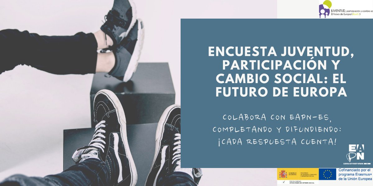 garantia_juv's tweet photo. 📣ENCUESTA Juventud,Participación y Cambio Social: El Futuro de Europa @EAPNes #GarantíaJuvenil #JovEU #Erasmusplus #jovenes #empleo #formación
➡Colabora con EAPN-ES, completando y difundiendo
‼Cada respuesta cuenta‼
Encuesta⬇
https://t.co/OtWxp2aRne https://t.co/EL73yzqmb2