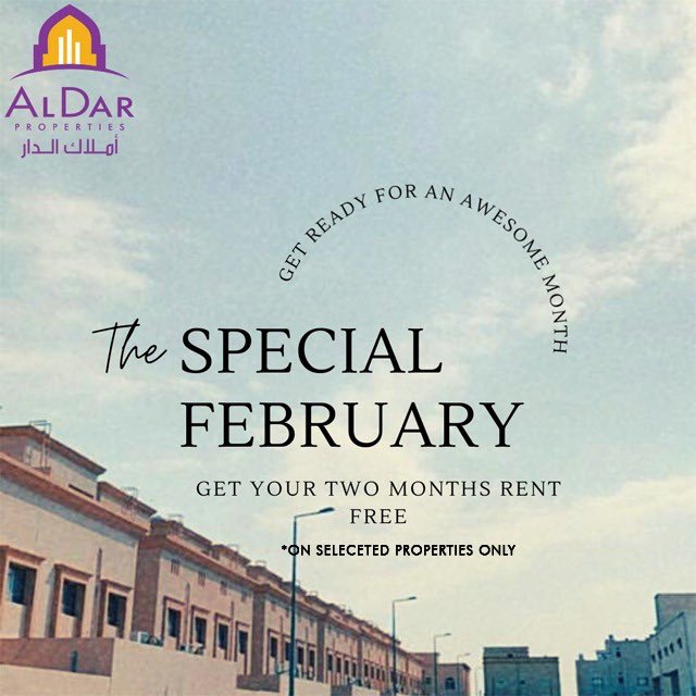 AlDarProperties's tweet photo. SPECIAL FEBRUARY – TWO MONTHS RENT FREE ✨!
*Selected Properties Only 
*Terms &amp; Conditions Apply https://t.co/HxaTfAGGiA