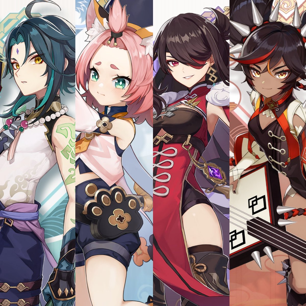 геншин импакт. сяо цин геншин. геншин персонажи кадзуха. яэ мико genshin impact баннер. 2.