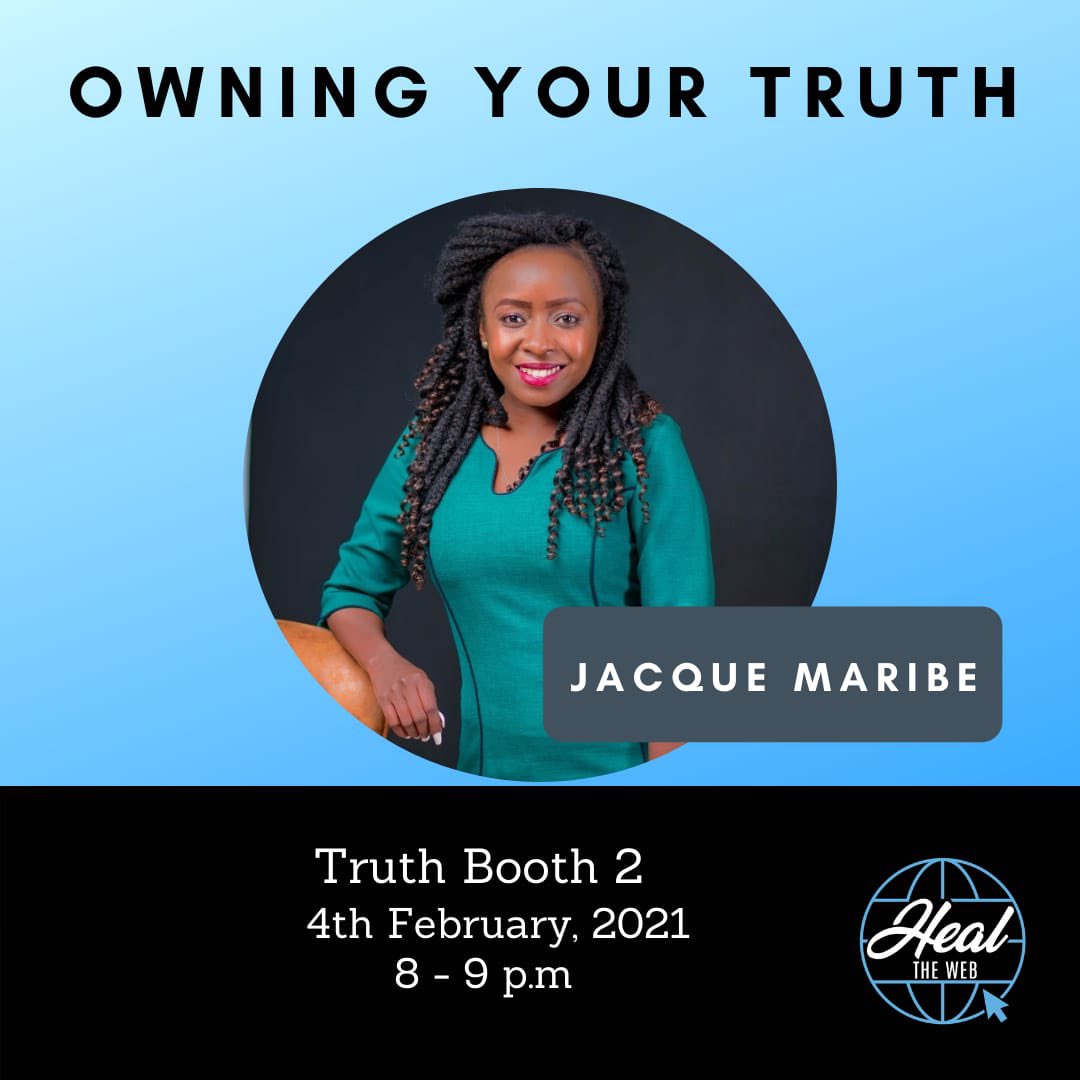 heal_theweb's tweet photo. The Truth Booth is back!! Jacque Maribe will be gracing us with her presence, as she speaks on “Owning Your Truth” online! You do not want to miss this! Let’s #goblue https://t.co/Yb2bAzmHPh