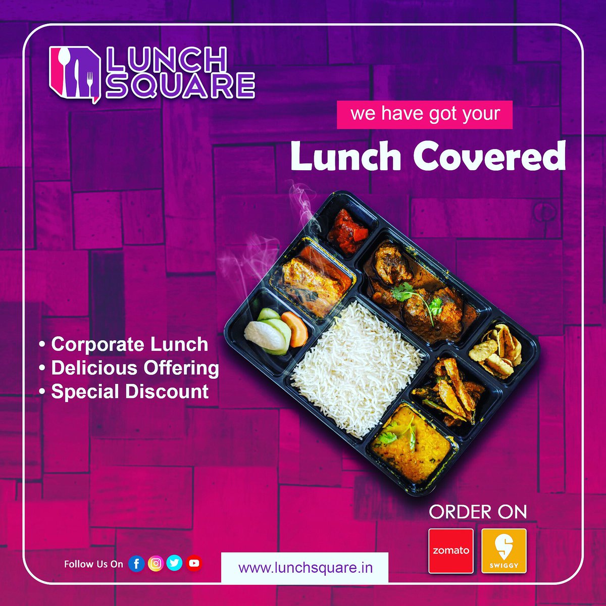 LunchSquare's tweet photo. To live a full life, you have to fill your stomach first.
Our Lunch box is Made with love.
Now get 50% off.
https://t.co/YoIudxknUt
https://t.co/xQITwmpBYU
#bestrestaurantinbbsr #bestcloudkitchen #cloudkitchen #onlinefooddelivery #lunchsquare #VegDelight #swiggyindia https://t.co/wyDX8IMv92