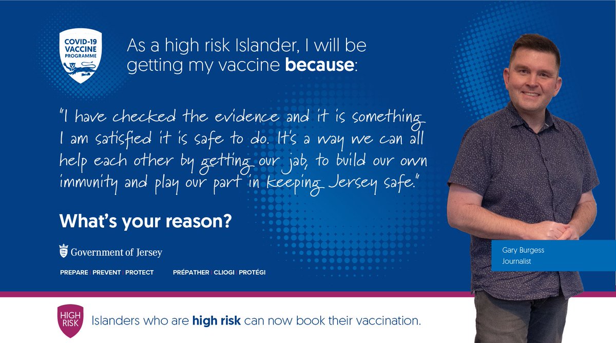 If you're clinically extremely vulnerable (high risk), you are now able to book your free COVID-19 vaccine. Book your appointment now by visiting gov.je/vaccine or by calling the coronavirus helpline on 445566 or freephone on 0800 735 5566.