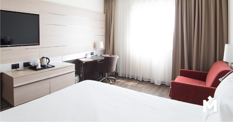Medallia's tweet photo. The effects of the #COVID-19 pandemic on the #hotel industry are gloomy, but #CustomerExperience can be a competitive advantage — even if you think you don’t have a customer right now.
