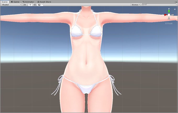 태닝 레이어를 적용한 모습
タンニングレイヤーを適用した姿 