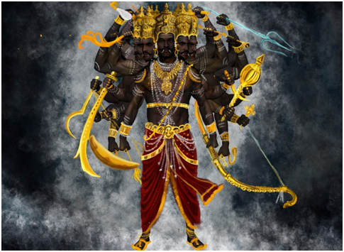 Kumbhakarna and Vibhishan also engaged themselves in austere penance. At last, Lord Brahma became pleased and blessed Ravana with a vast kingdom. Ravan then started tormenting his step-brother Kumbhakarna. He snatched Kubera's Pushpak Viman and drove him out of Lanka.