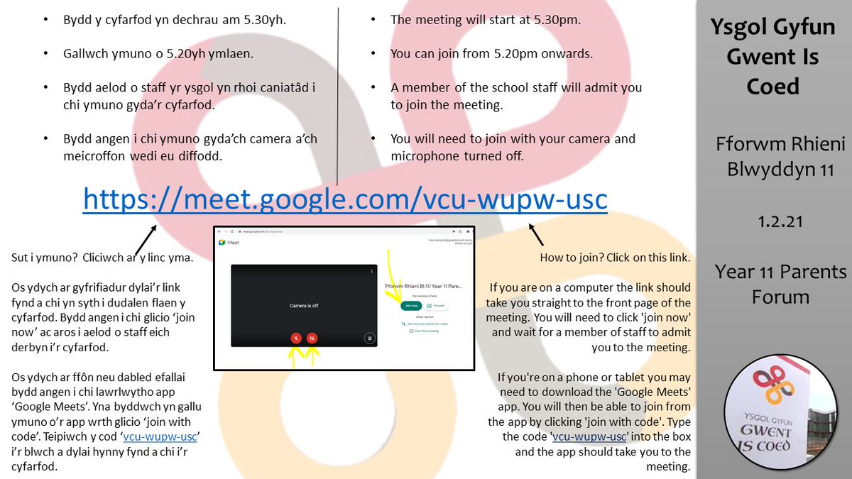 Gwent_Is_Coed's tweet image. Fforwm Rhieni Bl.11 heno
Year 11 Parents' forum tonight