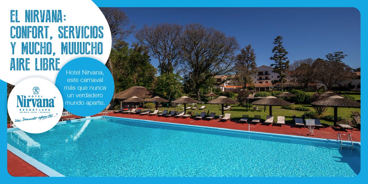 Vení a pasar Vacaciones de Carnaval en el Nirvana. Con MUUUUUCHO aire libre. Un mundo aparte muy cerquita de tu casa. hotelnirvana.com