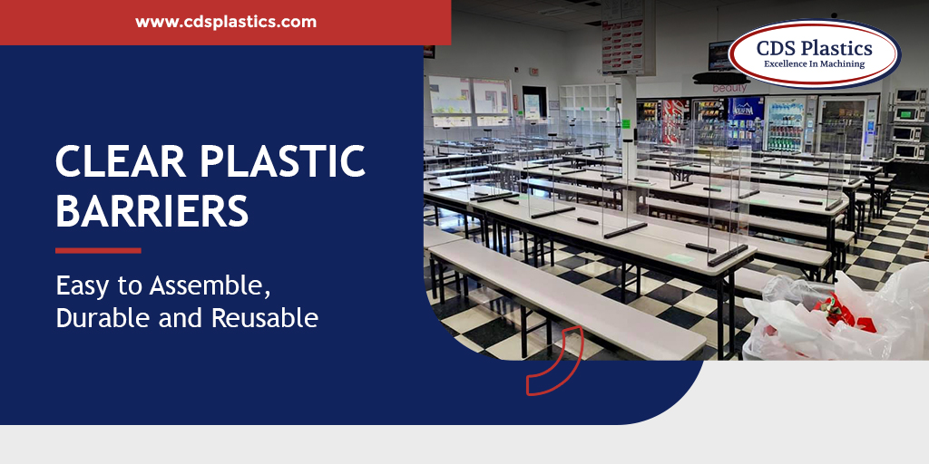 CDSPLASTICSINC's tweet image. CDS Plastics manufactures clear plastic barriers for lunchrooms, breakrooms, workstations, conference rooms, desktops, and student desks. Get to know more: cdsplastics.com 
#CDSPlastics #CNC #cncmachining #engineering #cncmiling #turning #plastic #materials #customparts