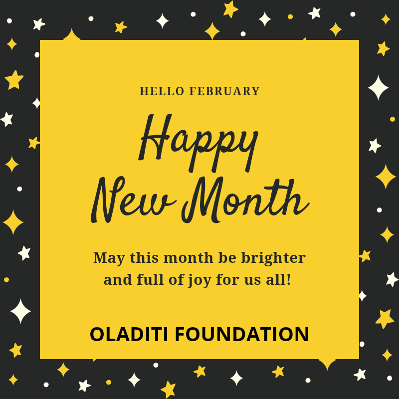 OLFoundationn's tweet photo. Welcome To The Month Of February

Oladiti Cares https://t.co/hOAoPrBywz