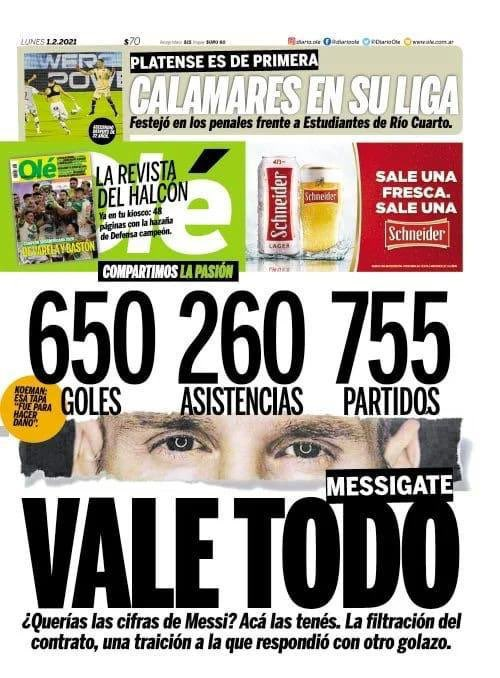 صحيفة أوليه الأرجنتينية ترد على غلاف صحيفة الموندو المدريدية 1