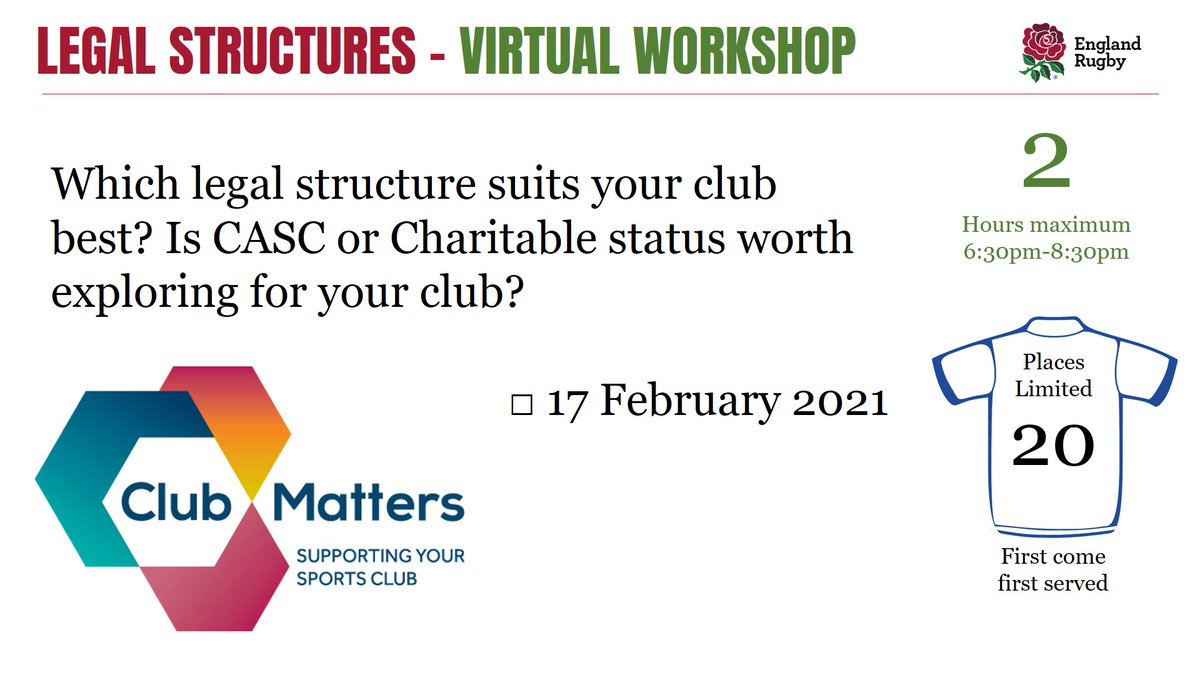VIRTUAL WORKSHOP: Legal Structures
17 February
6:30-8:30pm
Register here: bit.ly/3j6s7vt