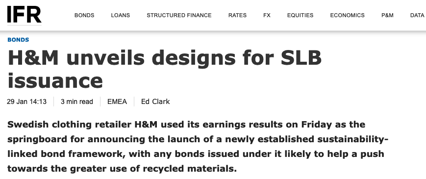 GreenBondsUK's tweet image. From @CHANEL&apos;s haute couture to @hm&apos;s fast fashion,  SLBs increasingly in vogue (even if @BurberryCorp went the #useofproceeds route instead!)...

#sustainabilitylinkedbonds

ifre.com/story/2715431/… @ed_s_clark @ifrtweets