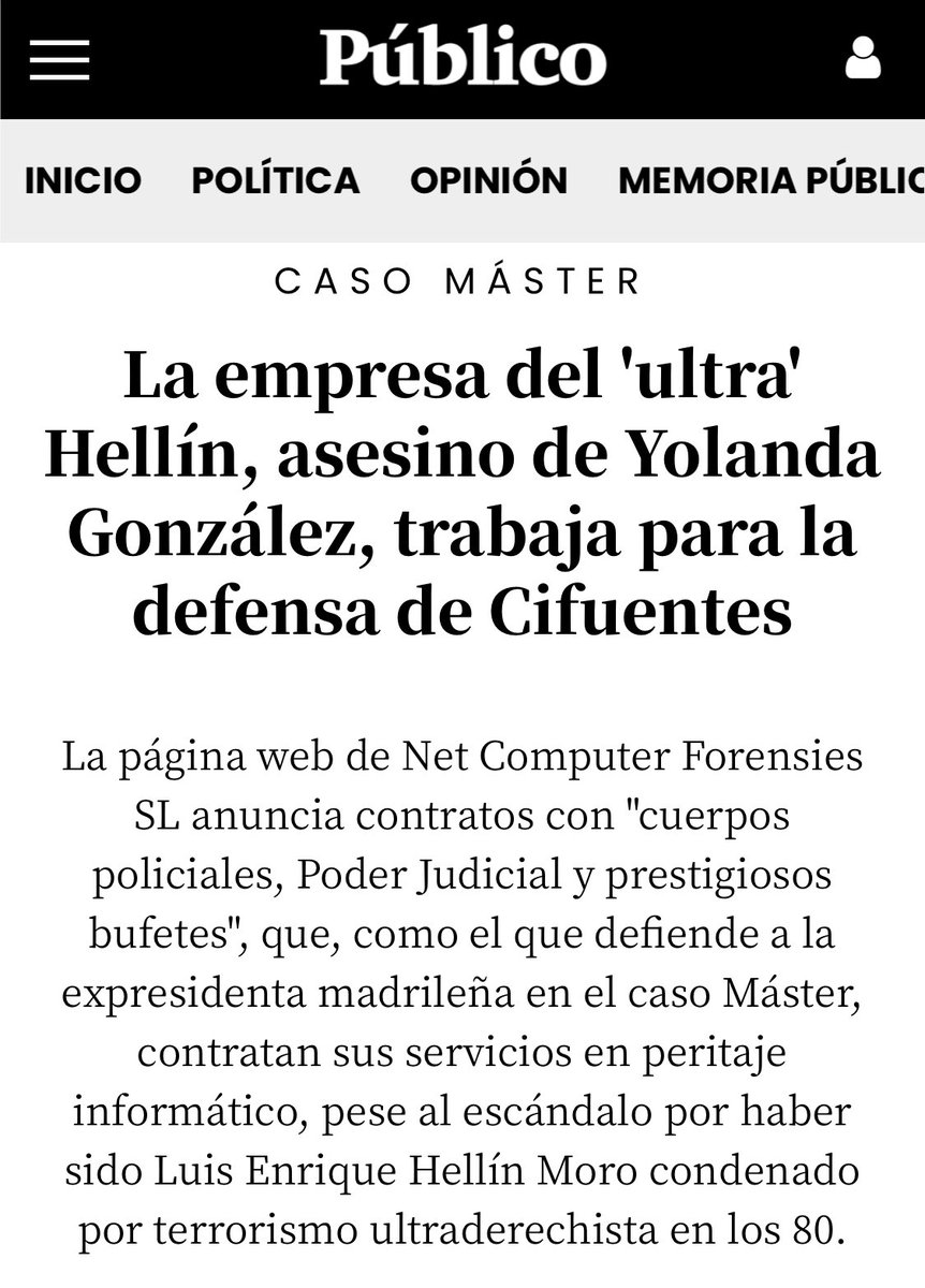 Todo el mundo sabe quien fue Miguel Ángel Blanco y está bien que así sea. Pero pocos saben que, tal día como hoy, a Yolanda González, militante de izquierdas de 19 años, le hizo lo mismo Emilio Hellín, un terrorista de ultraderecha. Hellín trabaja hoy para Cristina Cifuentes.