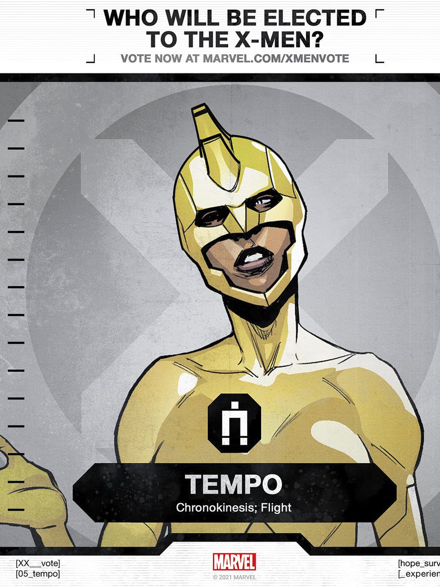 Heather Tucker aka TempoTempo can manipulate time in her immediate vicinity. She can slow or completely stop opponents and also her amplify her own Speeds. She can also fly