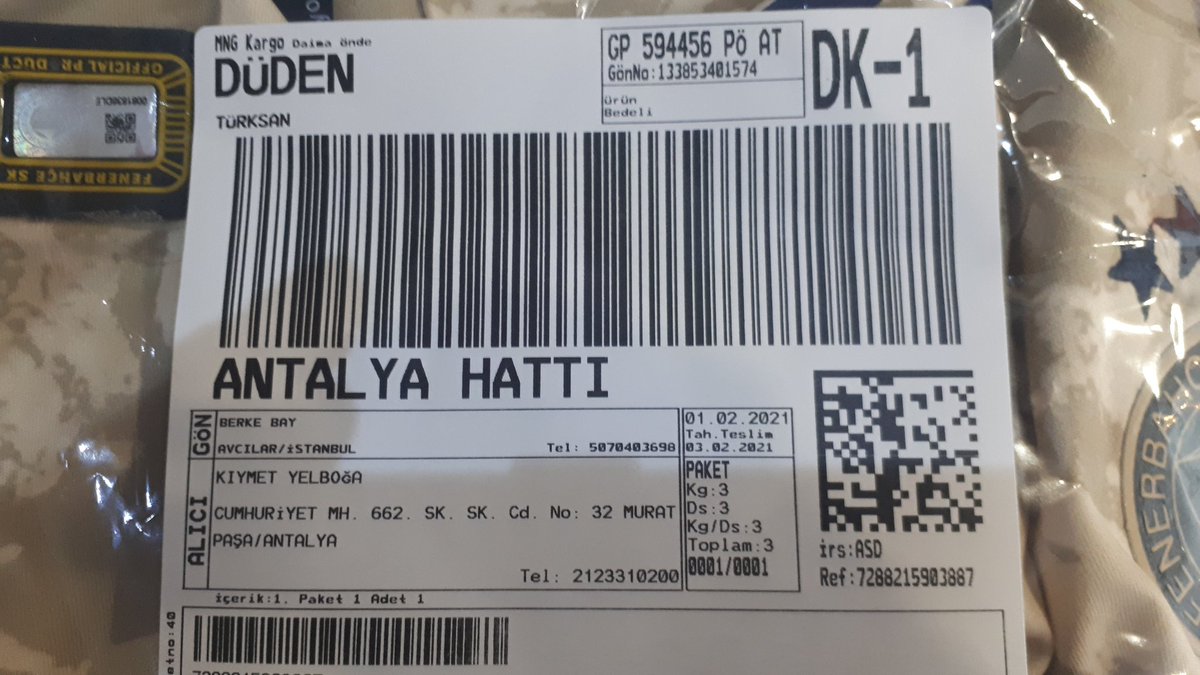 Madesty's tweet photo. @fenerium merhabalar paylastigim kargo bakrodu trendyol uzerinden sahte urun satisi yapan birisine ait. Urun sahte olmasindan dolayi iade edilmiştir fakat bu konuyla ilgilemenizi rica ederim @Trendyol urunu satan antyalyadan kiymet yelboğa https://t.co/upp9IYJgOW
