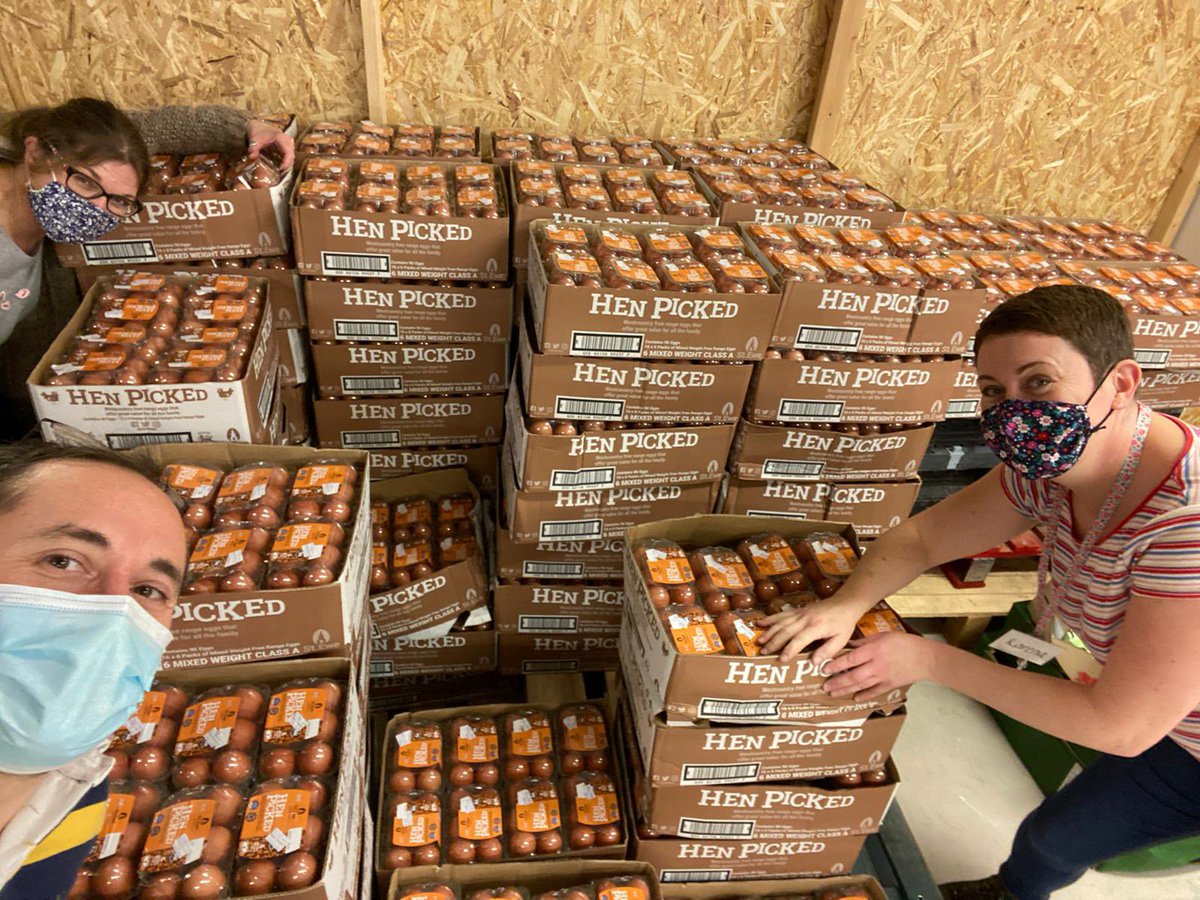 TheHive_2020's tweet photo. A huge thank you to everyone at St.Ewe; over 46,000 eggs, so far have been donated to Cornish Charities; who are busy supporting  30,000 Cornish children suffering from food insecurity! 🐝❤️🙏🏻#SO2HO Thanks to the Chaos Group here’s a recent delivery!! https://t.co/2aG6IcNXuk