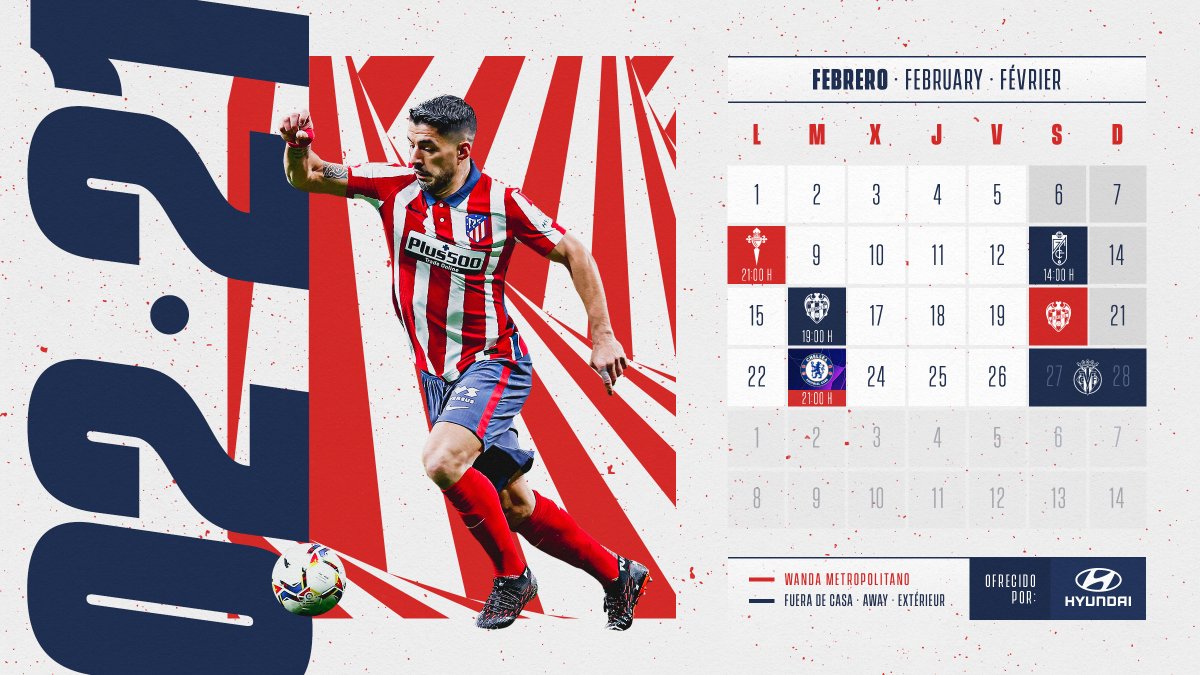 📆 Ya llegó febrero ¿Tenéis planificado el mes? 🤔

🖍 ¡Aquí os dejamos nuestros partidos para que no os perdáis ninguno!

🔴⚪#AúpaAtleti