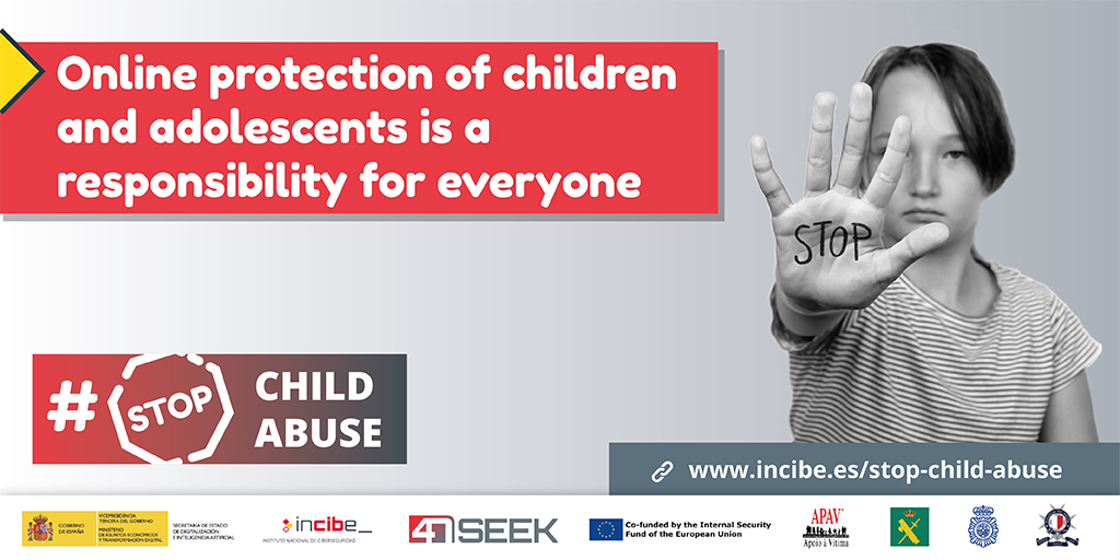In order to foster social awareness of the #SexualAbuse of children on the #Internet, <a href="/INCIBE/">INCIBE</a> launched the #StopChildAbuse awareness campaign, within the framework of the European #4NSEEK (#ISFPolice <a href="/EUHomeAffairs/">EU Home Affairs</a>) project.

ℹ️ incibe.es/en/press-room/…
