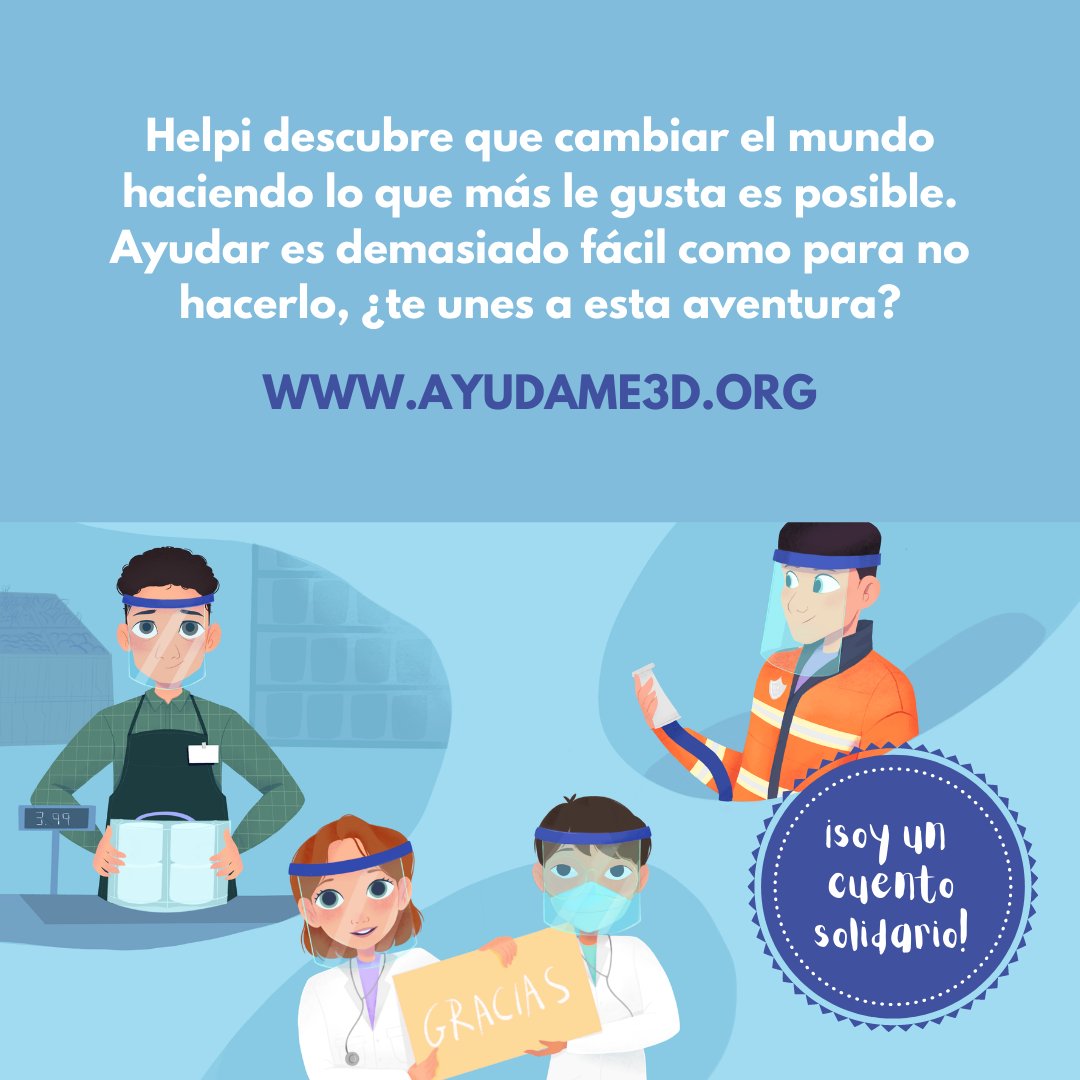 ¡YA ESTÁ DISPONIBLE NUESTRO CUENTO SOLIDARIO! 

🔹 Todos los beneficios van destinados a la fabricación y entrega de ayudas impresas en 3D para personas con discapacidad y colectivos vulnerables de todo el mundo. 

🔹 ayudame3d.org/productos-soli…