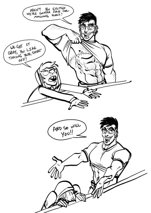 Some folks were commenting on Shawn's top surgery scars so here's some "Gray assuages Shawn's pre-surgery jitters" content. https://t.co/oEXTDELxg9 