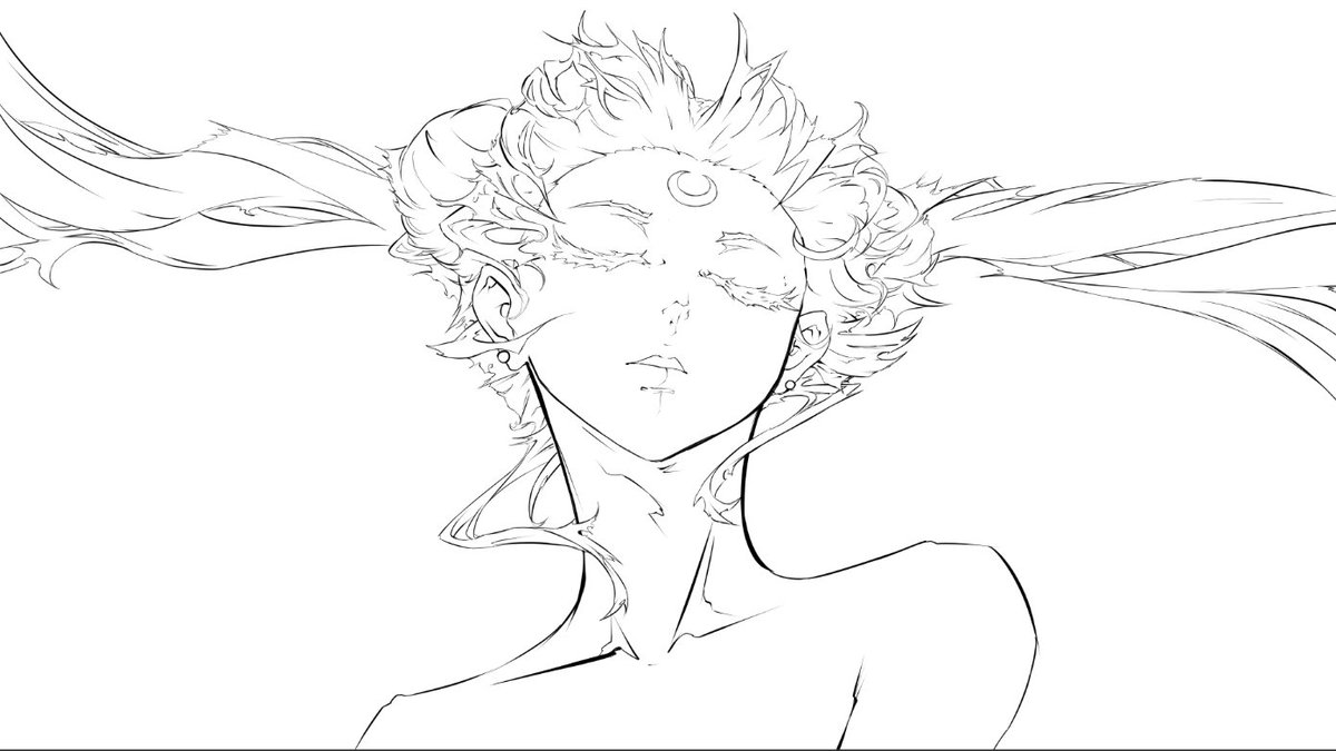 Actually went and laid some cleaner lines down. Some proportions are off, but I'm finding I like it more while being off-proportion so I'll likely keep it off for some sections. It's really just the hair that I'm unsure of 