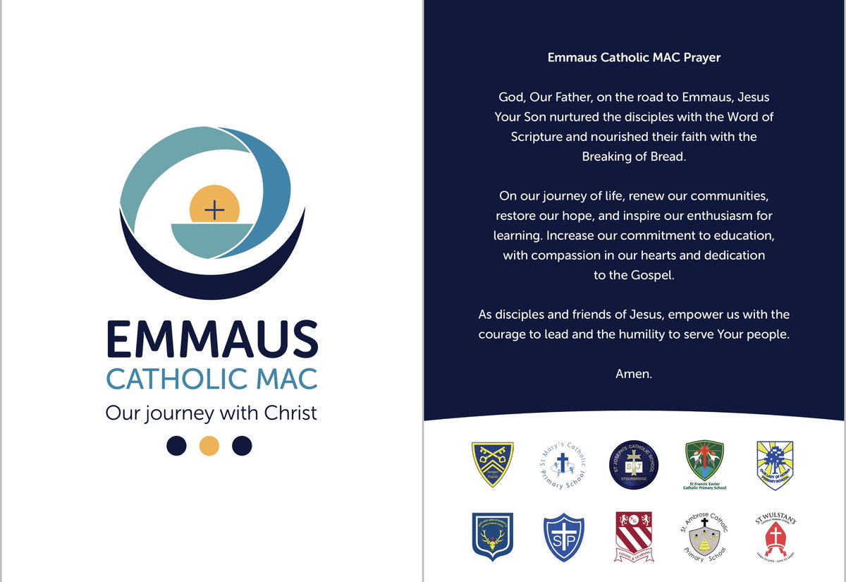 Today @_HCHS are delighted to become part of the new Emmaus Catholic Multi Academy Company with our fellow 9 primaries @ambrose_primary @HubertsPrimary @StMarysBH @StWulstans @OLOFPrimary @HubertsPrimary @STP_School @SFXCPS_Oldbury and St Joseph’s #ourjourneywithchrist
