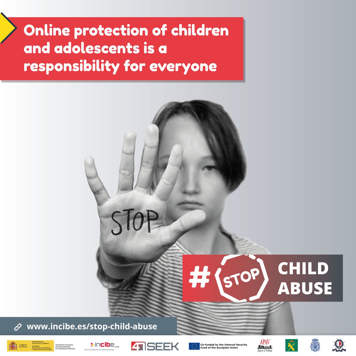 Online #SexualAbuse & #SexualExploitation can affect children worldwide. 👥

Discover #StopChildAbuse 👉 a joint effort led by @INCIBE providing the tools & resources you need to detect and prevent this crime: incibe.es/stop-child-abu… 

#4NSEEK #ISFPolice