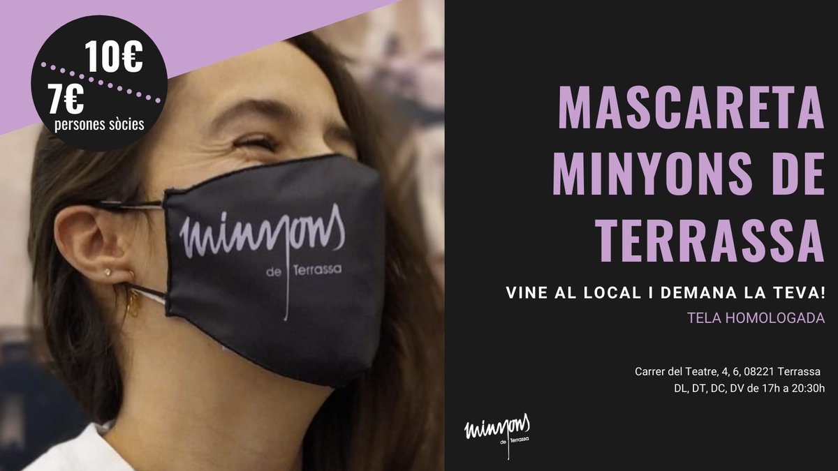 👉Avui posem a la venda la mascareta oficial de la Colla!! 

📍La podràs comprar al nostre local. 

No esperis més i demana la teva! 😷💪

#SentimLaColla #SomLaColla
#Terrassa #castellers