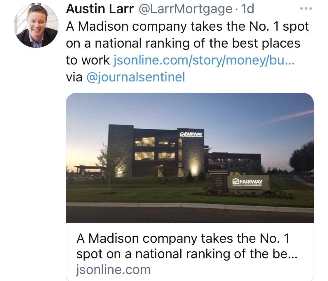 #mondaythoughts <a href="/Fairway_SherriA/">Sherri Anderson</a> <a href="/amy_slotnick/">Amy K. Slotnick | Mortgage Advisor NMLS 27030</a> <a href="/FairwayMortgage/">LAZ</a> <a href="/FairwaySarahM/">Sarah Middleton</a> <a href="/LarrMortgage/">Austin Larr</a> <a href="/SeanParnellUSA/">Sean Parnell</a> <a href="/AmberSmithUSA/">Amber Smith</a> <a href="/LouiseThaxton/">Louise Thaxton</a> <a href="/Holly_Mattson1/">Holly Mattson</a> <a href="/lorily62/">Lori Rivera</a> @PaulWalnick <a href="/jayhawk0824/">Eric Brown</a> <a href="/BettyGraham71/">Betty Graham</a> <a href="/JuliefFry/">Julie Fry</a> <a href="/cghomeloan/">Carrie Guarrero, MMS|NMLS 209015</a> <a href="/FairwayRandy/">Randy Allen</a> @briantutt5 <a href="/lenkki2/">Len Krupinski</a> <a href="/JoeTheisen22/">Joe Theisen</a>