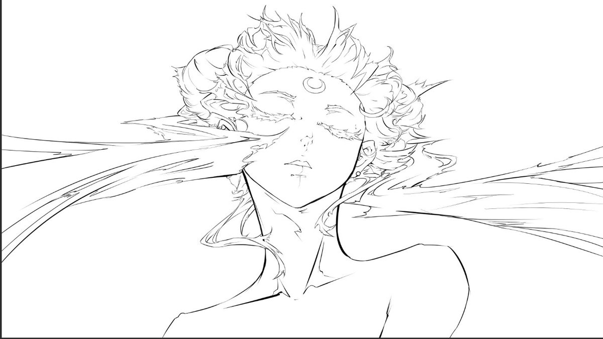 Actually went and laid some cleaner lines down. Some proportions are off, but I'm finding I like it more while being off-proportion so I'll likely keep it off for some sections. It's really just the hair that I'm unsure of 