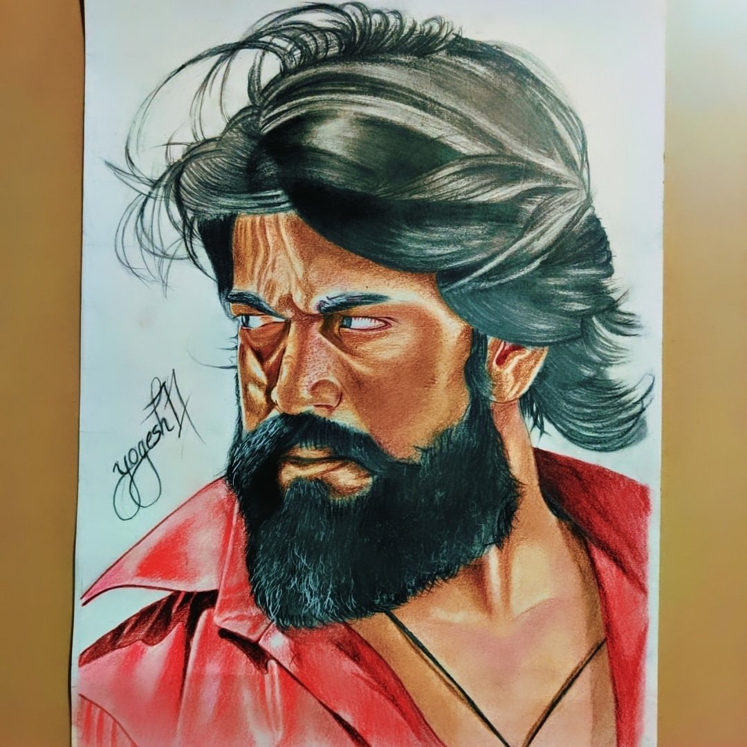 KGF Drawing Tutorial || Real Time Drawing Tutorial || How to Draw KGF  Poster || Rocky Drawing - YouTube