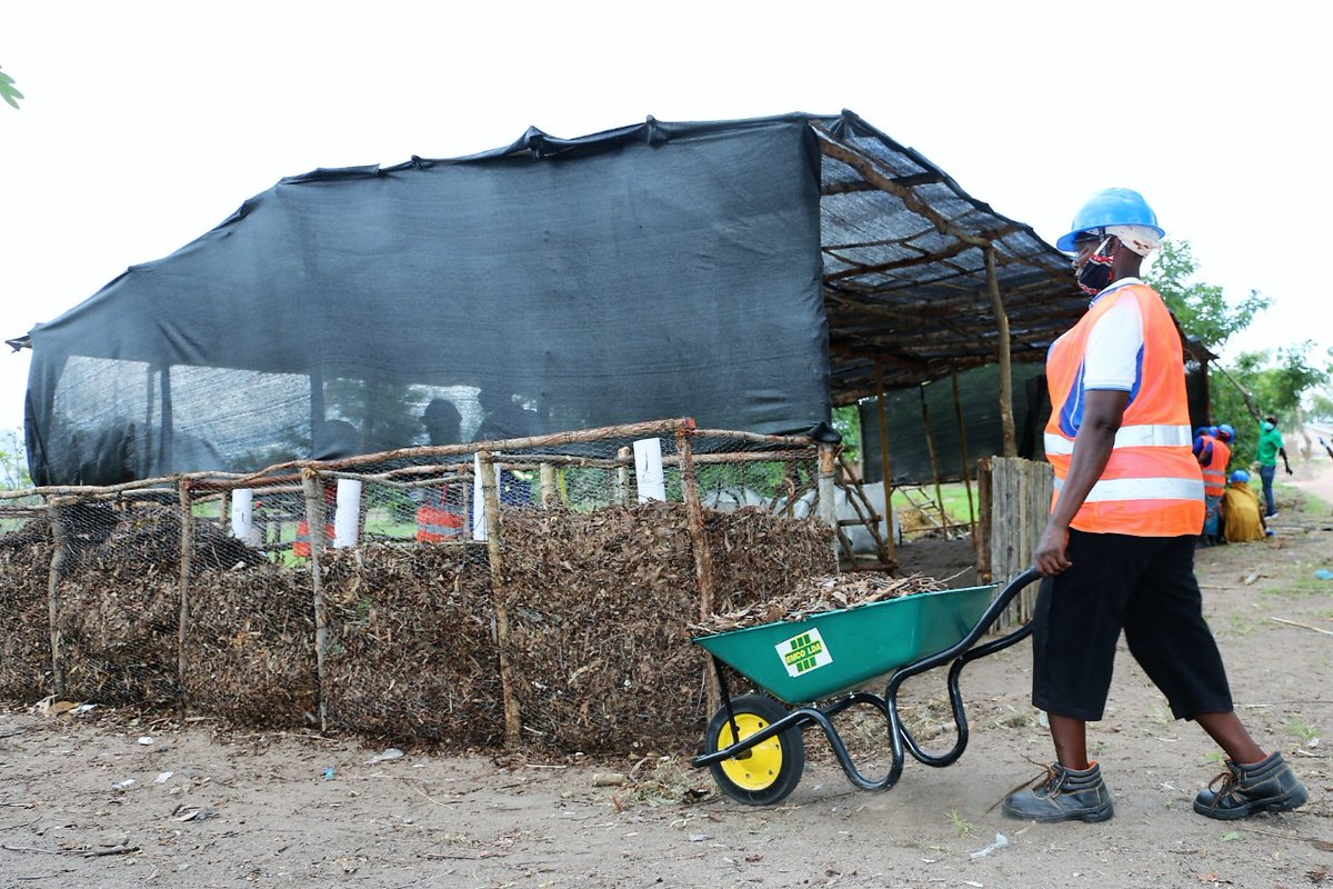 UNHCRMozambique's tweet photo. Refugees + host communities received training on waste management and support to build the first composting space in Maratane! 

Biochar production is being introduced as a climate mitigation strategy in the camp.

This training is part of our #livelihoods programme in Mozambique https://t.co/N5RTIRpX92