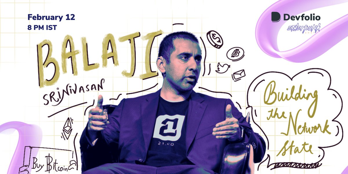 🥁ANNOUNCEMENT🥁

Devfolio is hosting a conversation with <a href="/balajis/">Balaji</a> on 12th February at 8 PM IST🕙

Register👉devfolio.co/balajis