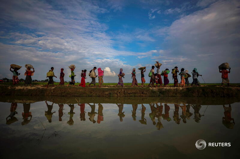 Sanctions:A 2017 military crackdown in Myanmar drove more than 730,000 Rohingya Muslims into neighboring Bangladesh. U.N. investigators have said Myanmar’s military operation included mass killings, gang rapes and widespread arson and was executed with 'genocidal intent'